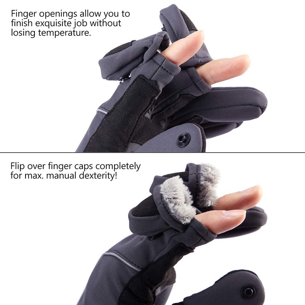 WintePro Water-resistant Fishing Hunting Gloves with Fleece Lining - Bassdash